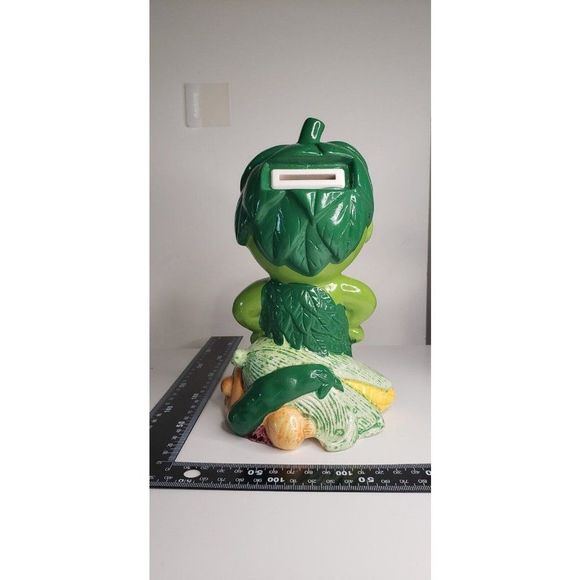 Working Vintage Green Giant Co. 1985 Little Green Sprout Piggy Bank Music - Picture 7 of 11